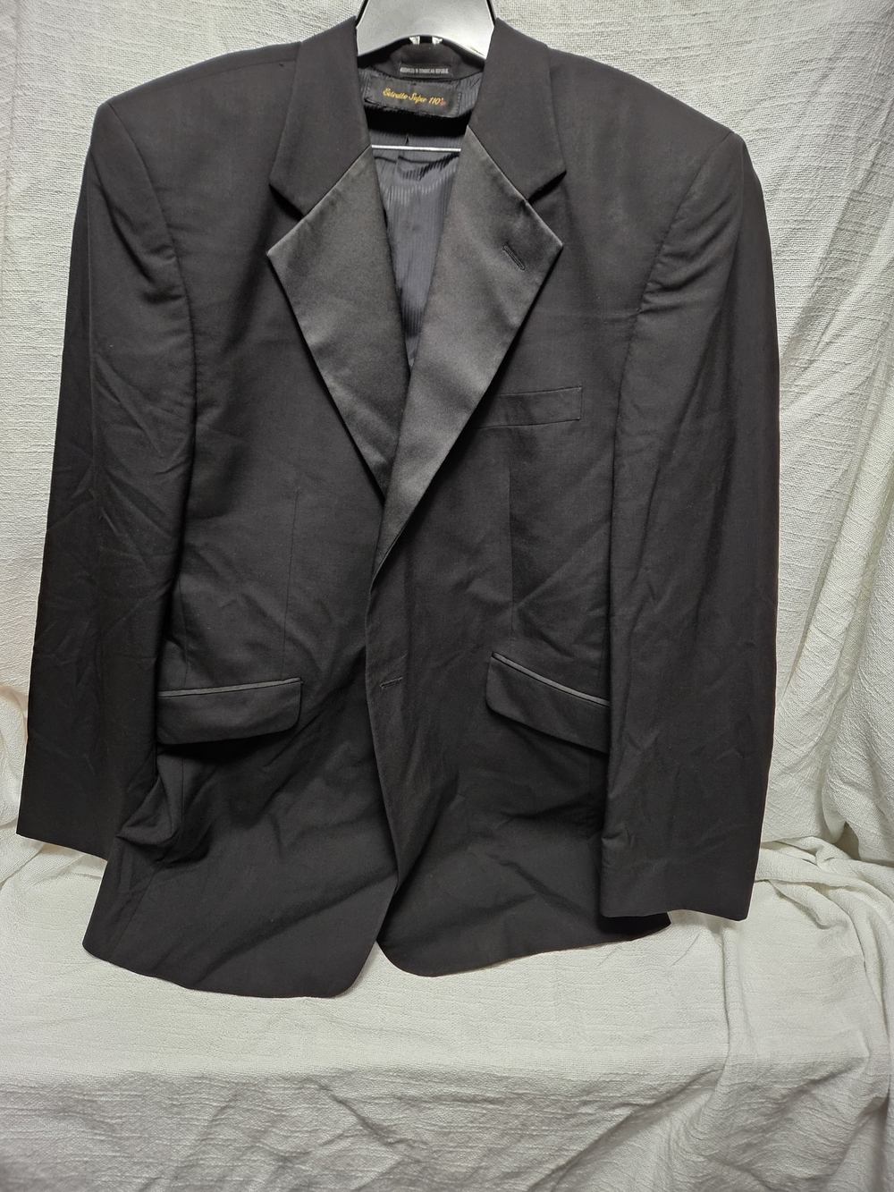 Lubiam Black Satin Peak Lapel Tuxedo Jacket